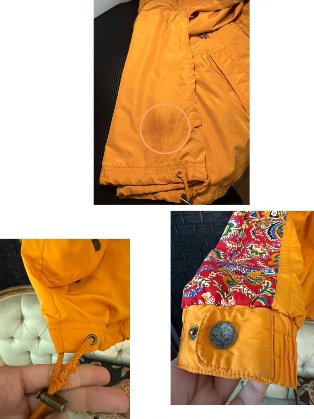🧡🌺 Vintage Powderhorn Hooded Embroidered Windbreaker Jacket Size 12 - Picture 14 of 14